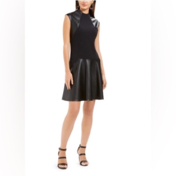 N Natori Women’s 16 Black Sleeveless Jewel Neck Above The Knee Fit & Flare Dress - Picture 1 of 15